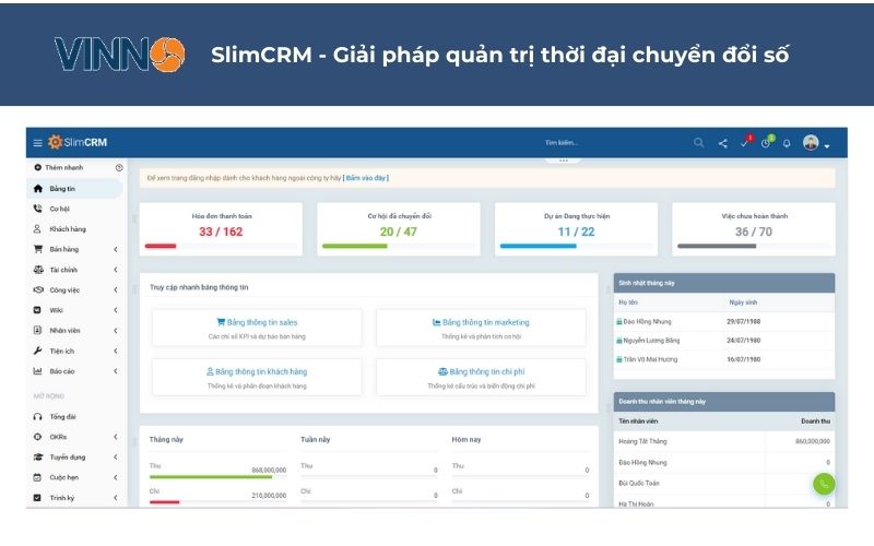 SlimCRM - Giải pháp quản trị thời đại chuyển đổi số