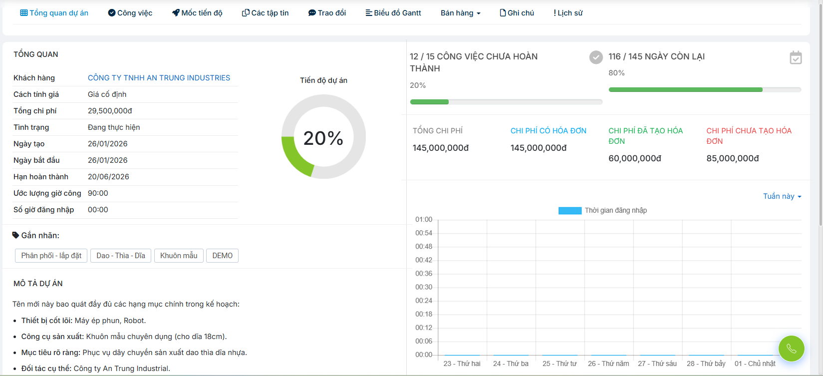 Quản lý tiến độ UI