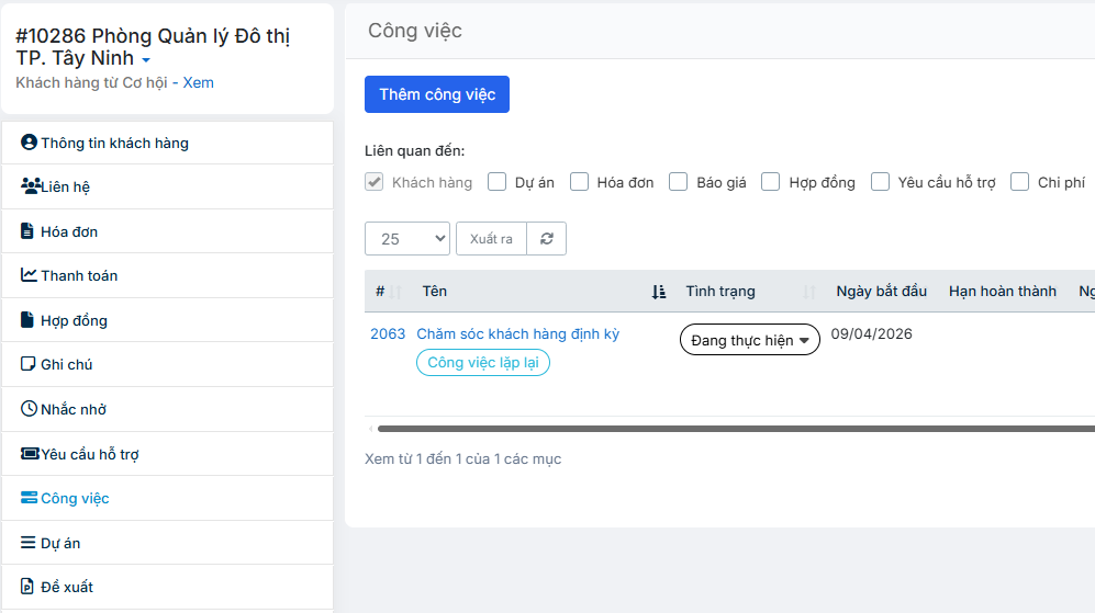 Giải pháp Chăm sóc khách hàng định kỳ trên phần mềm quản lý doanh nghiệp Luật/Kiểm toán/Thuế