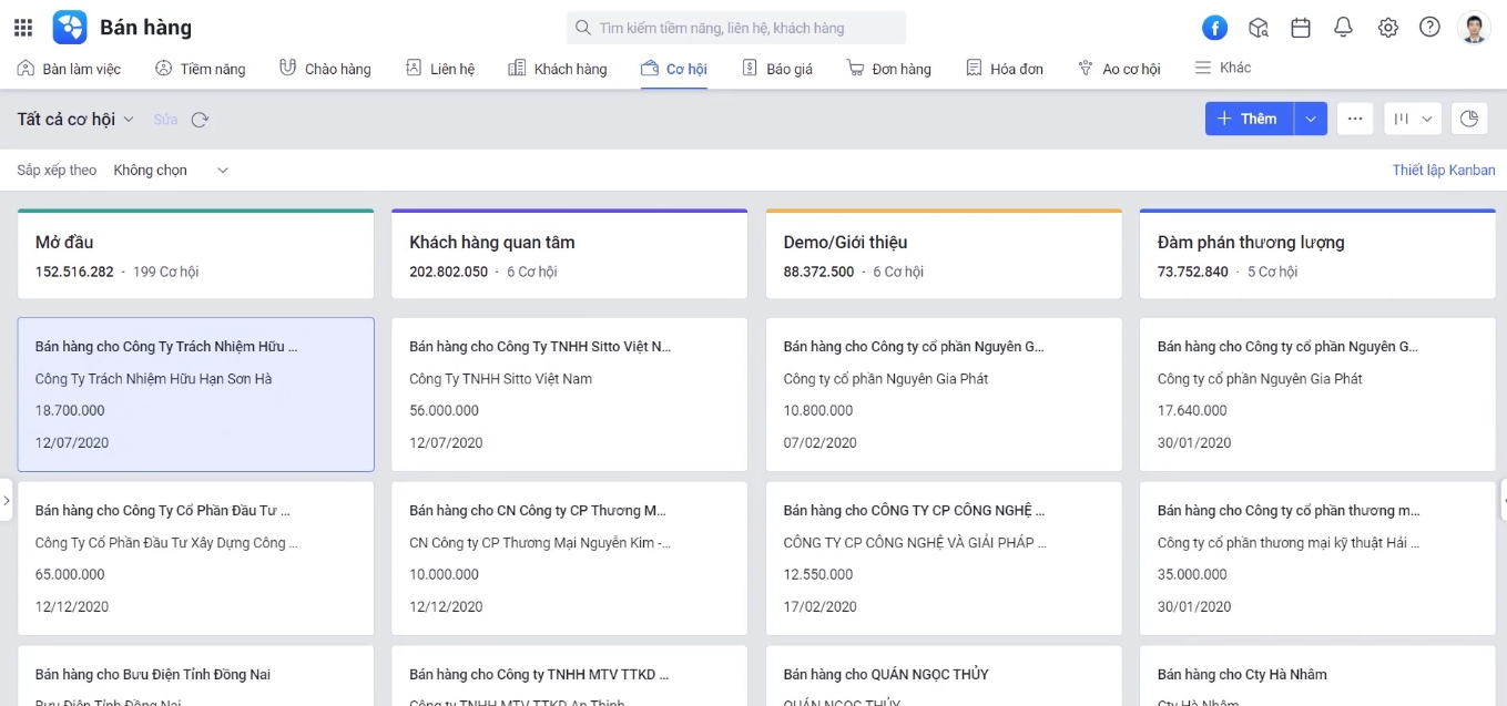 AMIS CRM Pipeline Kanban